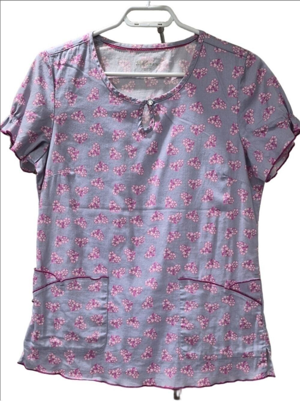 Scrub Culture Heart Print Scrub Top - Size S/P